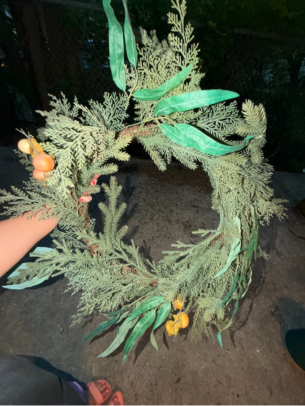 Target Green Cedar & Eucalyptus Holiday Garland with Orange Accents